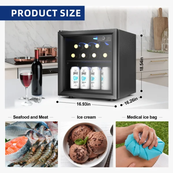 SIMZLIFE 54 Can Beverage Refrigerator and Cooler with Single Glass Door,Countertop Beverage for Beer Drinks Wines,1.2 cu.ft - Image 6