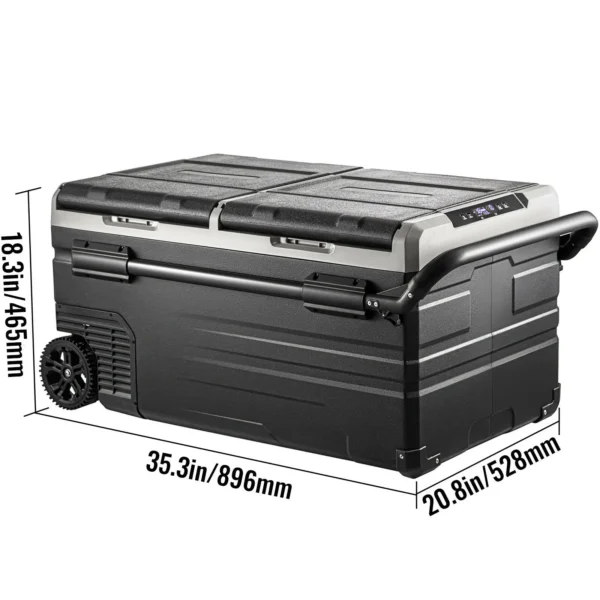 VEVOR 75L 95L Small Car Fridge 12V/24V Portable Mini Dual Storage Zone Refrigerator Compressor Truck Freezer Cooler for Home Use - Image 6