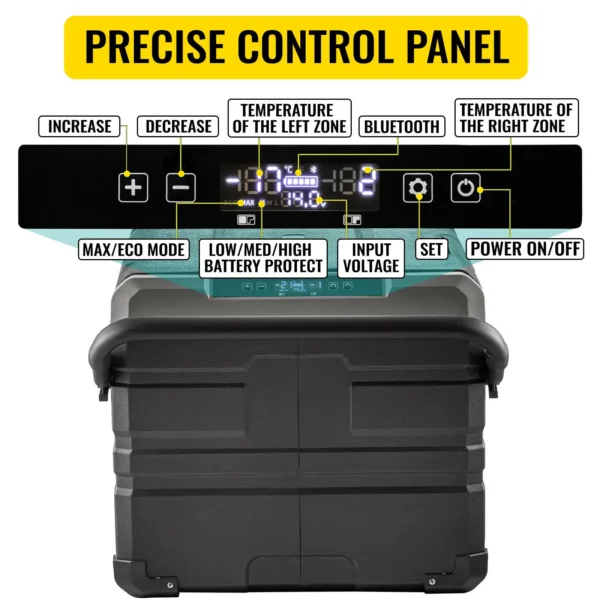 VEVOR 75L 95L Small Car Fridge 12V/24V Portable Mini Dual Storage Zone Refrigerator Compressor Truck Freezer Cooler for Home Use - Image 5