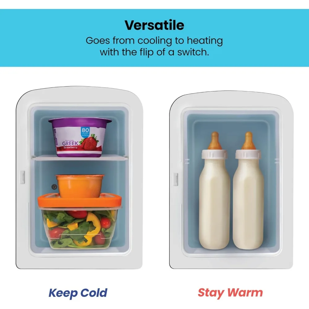 Portable Mirrored Personal Fridge 4L Mini Refrigerator, Makeup Storage, Serums & Face Masks, Small For Desktop Or Travel,Pink